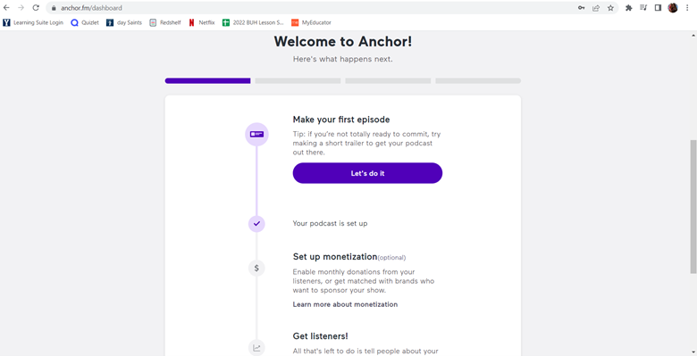 Anchor Dashboard
